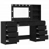 Toaletka z szufladą 3 pcs Czarny Dąb Materiał drewnopochodny