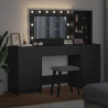 Toaletka z szufladą 3 pcs Czarny Dąb Materiał drewnopochodny