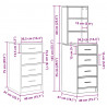 Toaletka z szufladą 3 pcs Czarny Dąb Materiał drewnopochodny