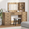 Toaletka 3 pcs Dąb rzemieślniczy Materiał drewnopochodny