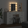 Toaletka z szufladą z półką 3 pcs Biały Materiał drewnopochodny