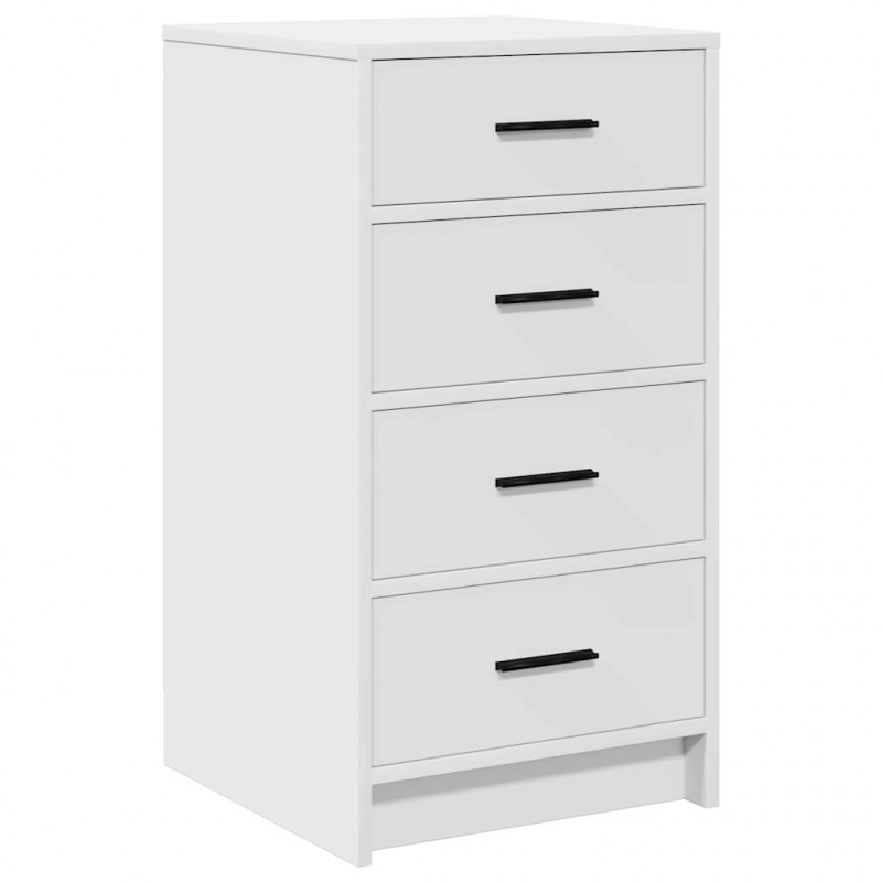 Toaletka z szufladą z półką 3 pcs Biały Materiał drewnopochodny