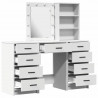 Toaletka z szufladą z półką 3 pcs Biały Materiał drewnopochodny
