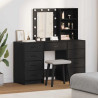 Toaletka z szufladą 3 pcs Czarny Materiał drewnopochodny