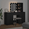 Toaletka z szufladą 3 pcs Czarny Materiał drewnopochodny