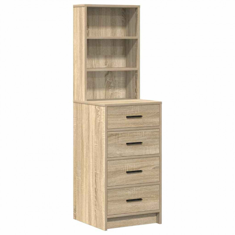 Toaletka z szufladą 3 pcs Brązowy Materiał drewnopochodny