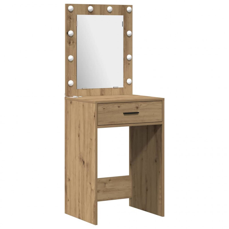 Toaletka z szufladą 3 pcs Brązowy Materiał drewnopochodny