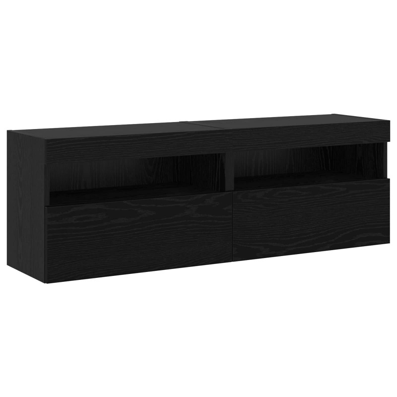 Zestaw szafek RTV 6 pcs Czarny dąb Materiał drewnopochodny