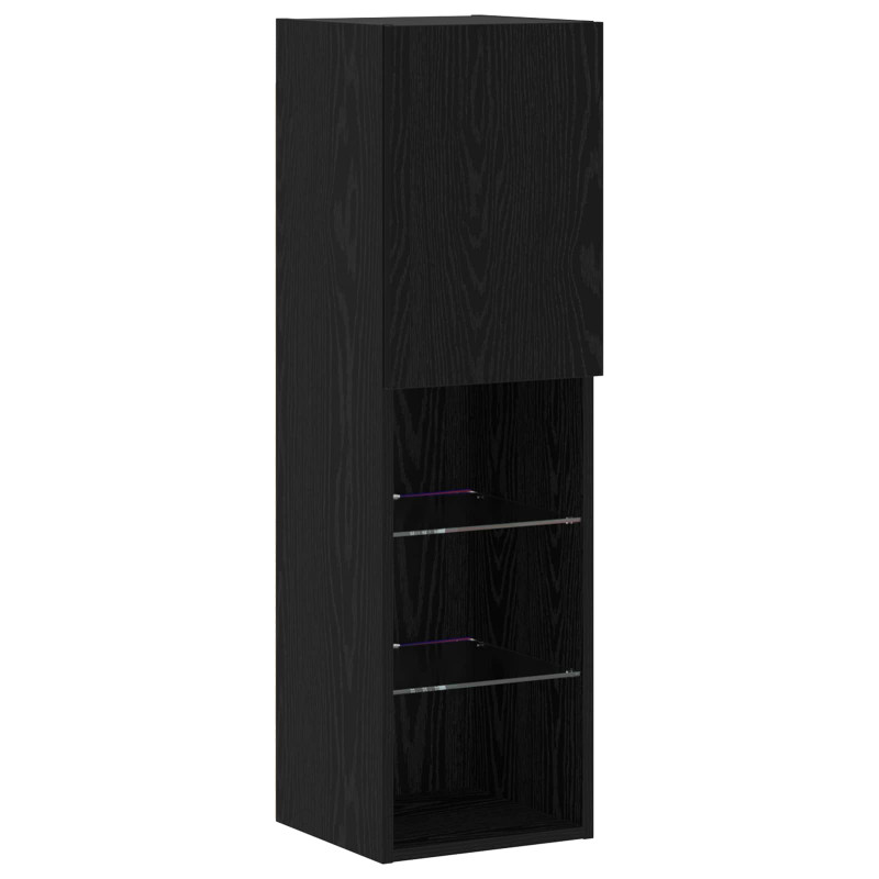 Zestaw szafek RTV 6 pcs Czarny dąb Materiał drewnopochodny