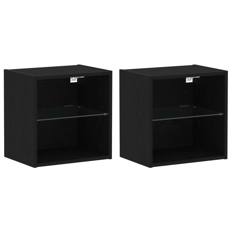 Zestaw szafek RTV 8 pcs Czarny dąb Materiał drewnopochodny