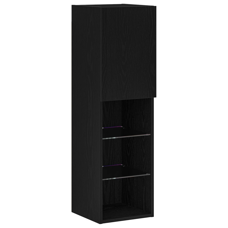 Szafka pod telewizor 4 pcs Czarny dąb Materiał drewnopochodny