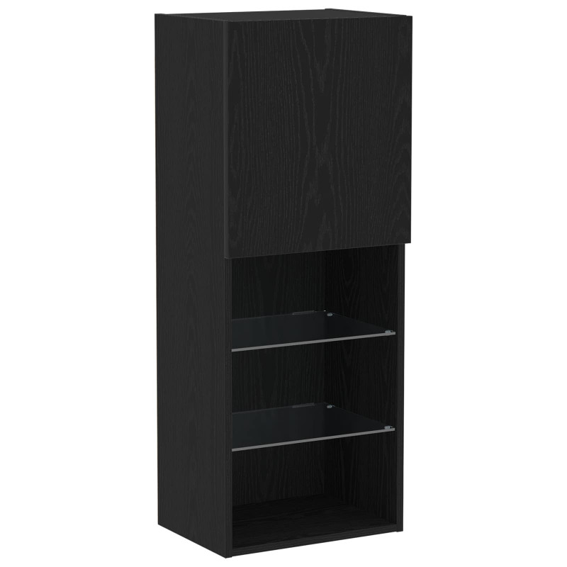 Szafka pod telewizor 4 pcs Czarny dąb Materiał drewnopochodny