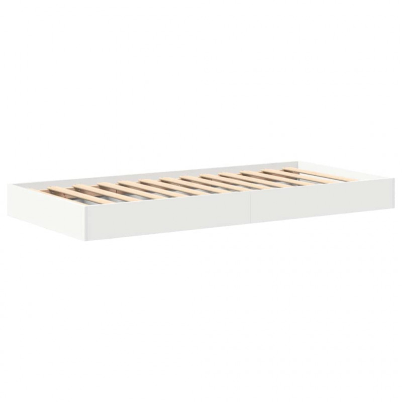 Łóżko z Biblioteczką Biały 90 x 200 cm Materiał drewnopochodny