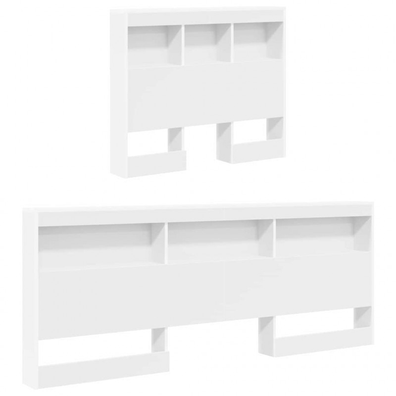Łóżko z Biblioteczką Biały 90 x 200 cm Materiał drewnopochodny