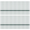 Słupek ogrodzeniowy. 44 pcs Zielony 100 cm Stal