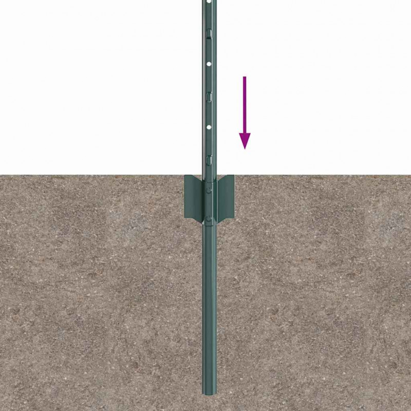 Słupek ogrodzeniowy. 44 pcs Zielony 120 cm Stal