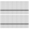 Słupek ogrodzeniowy. 44 pcs Szary 100 cm Stal