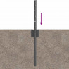 Słupek ogrodzeniowy. 44 pcs Szary 100 cm Stal