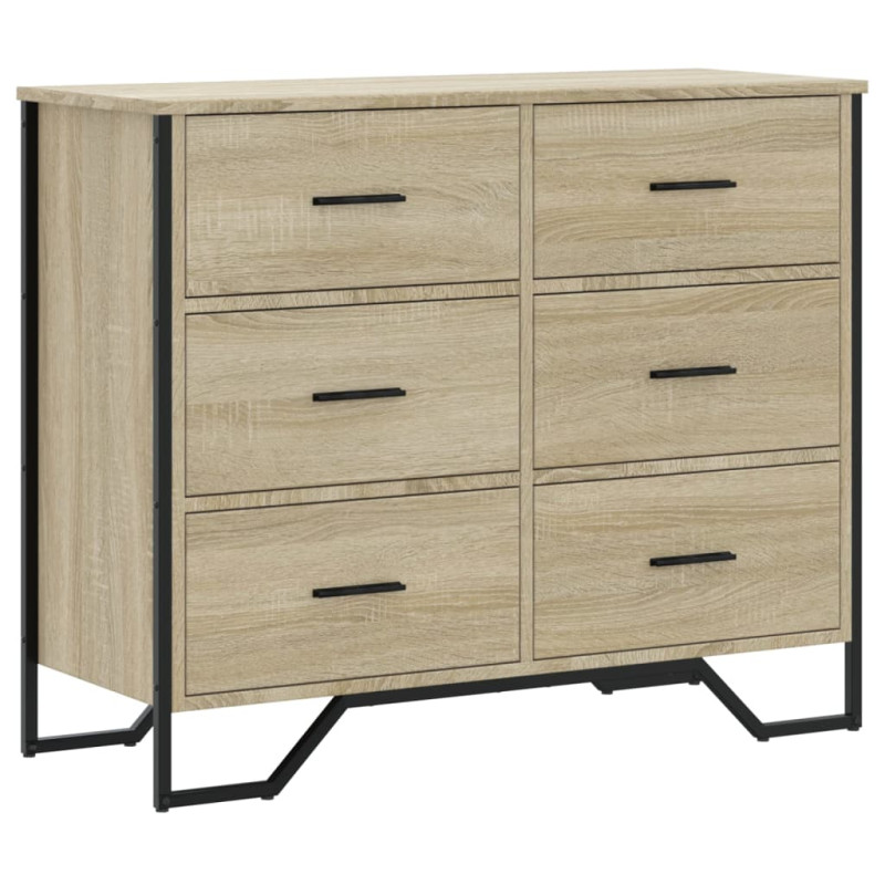Komoda, dąb sonoma, 91x35,5x74,5 cm, materiał drewnopochodny