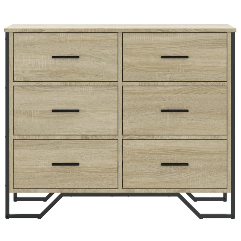 Komoda, dąb sonoma, 91x35,5x74,5 cm, materiał drewnopochodny