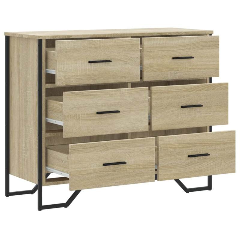 Komoda, dąb sonoma, 91x35,5x74,5 cm, materiał drewnopochodny