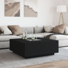 Stolik kawowy z LED Infinity, czarny, 100x100x40 cm