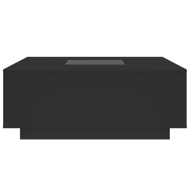 Stolik kawowy z LED Infinity, czarny, 100x100x40 cm