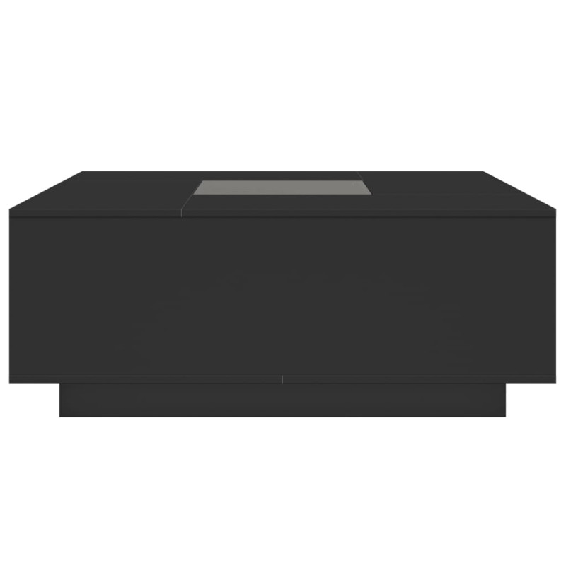 Stolik kawowy z LED Infinity, czarny, 100x100x40 cm