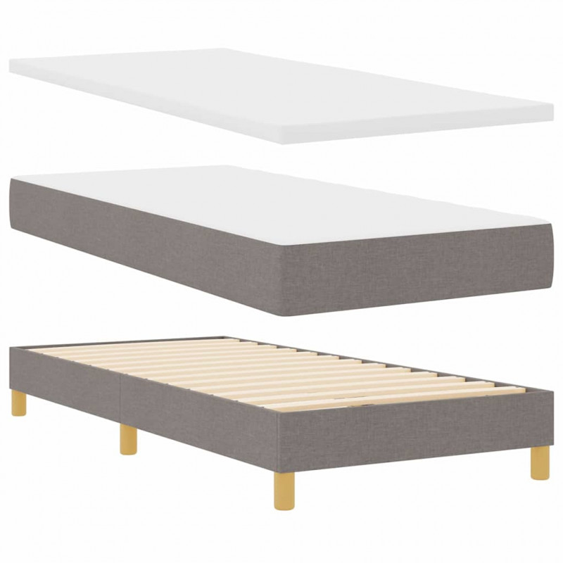 Łóżko z sprężyną LED Ciemnoszary 90 x 190 cm tkanina