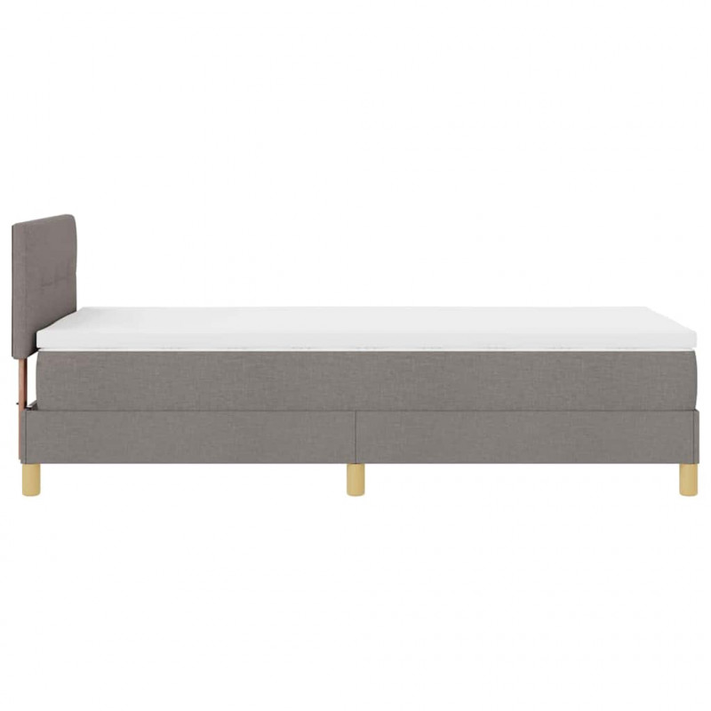 Łóżko z sprężyną LED Ciemnoszary 90 x 190 cm tkanina