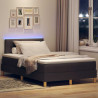 Łóżko z sprężyną LED Ciemny brąz 120 x 200 cm tkanina