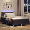 Łóżko z sprężyną LED Ciemny brąz 120 x 200 cm tkanina