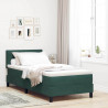 Łóżko z sprężyną LED z LED Ciemna zieleń 100 x 200 cm Aksamit