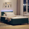 Łóżko z sprężyną LED z LED Ciemna zieleń 120 x 190 cm Aksamit