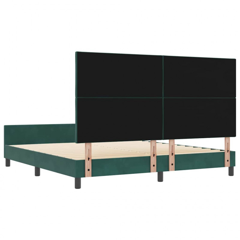 Łóżko sprężynowe Ciemna zieleń 180 x 200 cm Aksamit