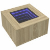 Stolik kawowy z LED, dąb sonoma, 60x60x40 cm