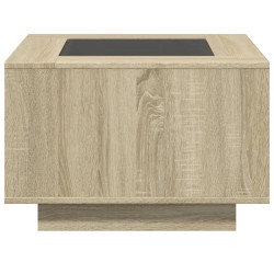 Stolik kawowy z LED, dąb sonoma, 60x60x40 cm