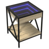 Stolik nocny z LED Infinity, dąb sonoma, 40x40x49 cm