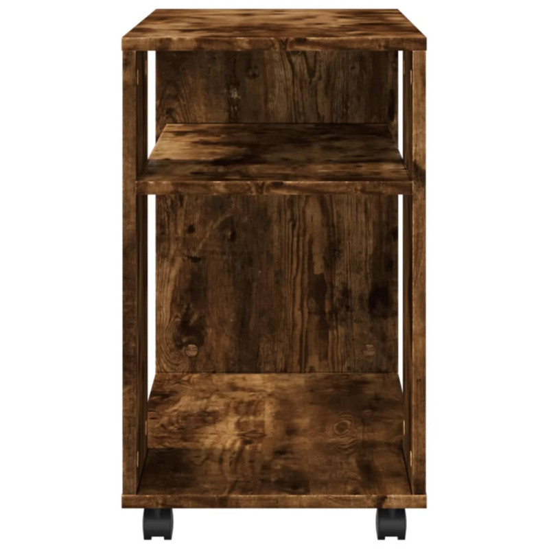 Stolik boczny na kółkach, przydymiony dąb, 70x35x60 cm