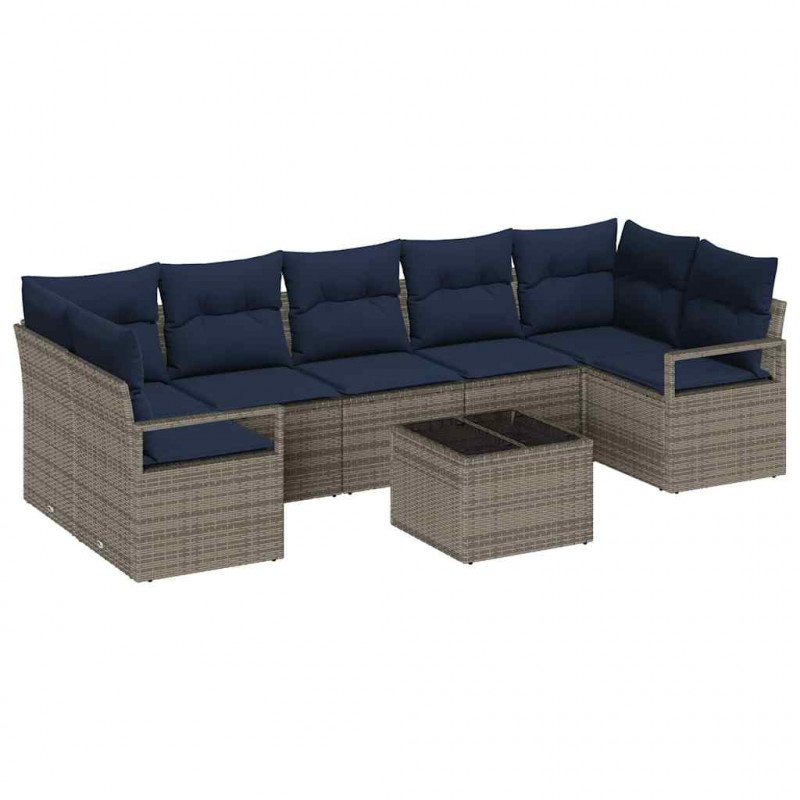 Zestaw Sof 8 pcs Szary polirattan