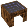 Stolik nocny z LED Infinity, przydymiony dąb, 40x40x30 cm