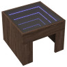 Stolik nocny z LED Infinity, brązowy dąb, 40x40x30 cm
