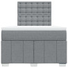 Łóżko kontynentalne z materacem, jasnoszare, 120x190 cm tkanina