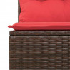 Zestaw Sof na Ogród 7 pcs Brązowy i czerwony polirattan