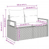 Zestaw Sof na Ogród 7 pcs Brązowy i czerwony polirattan