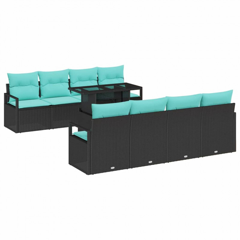 Zestaw Sof na Ogród 7 pcs czanro-niebieski polirattan