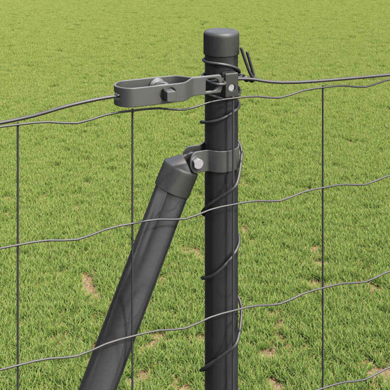 Ogrodzenie z słupkiem Szary 1,2 x 25 m Stal