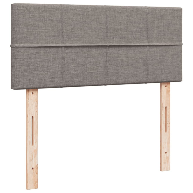 Łóżko kontynentalne z materacem, taupe, 120x190 cm, tkanina