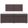 Łóżko kontynentalne z materacem, brązowe, tkanina, 200x200 cm