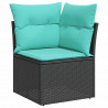 Zestaw Sof na Ogród z poduszką 8 pcs Czarny Rattan poli